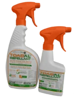 TOADAL™ Repellant with Pet Protective Deterrent Coating - 21 & 8 fl. oz. bottles. Repel and Treat: cane toads (bufo toads), snakes, iguanas and other amphibians and reptiles.