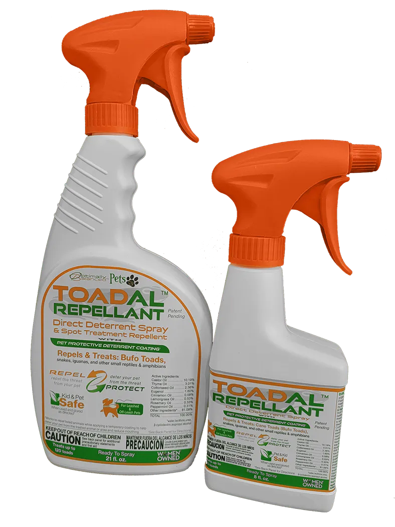 Combo Pack - TOADAL Repellant Direct Deterrent & Spot Treatment with Pet Protective Deterrent Coating 21 and 8 fl. oz.