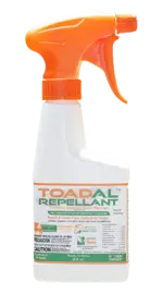 TOADAL™ Repellant with Pet Protective Deterrent Coating 8 fl. oz. bottle. Repel and Treat: cane toads (bufo toads), snakes, iguanas and other amphibians and reptiles.